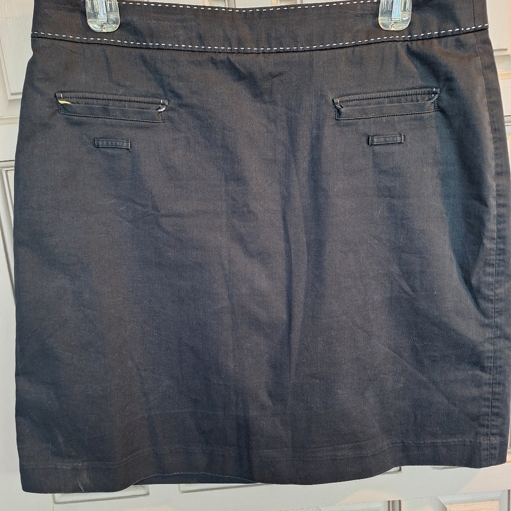 Fairway&Greene Golf Skirt Sz12 Black Pockets Tee Straps Cotton Zip Back Pre-Owne